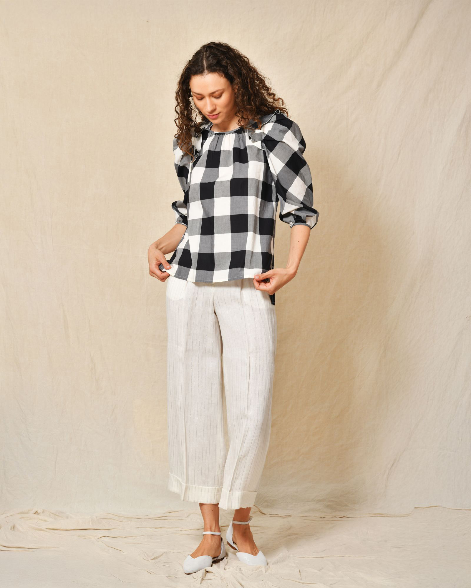 Blouse vichy en coton Sara Roka