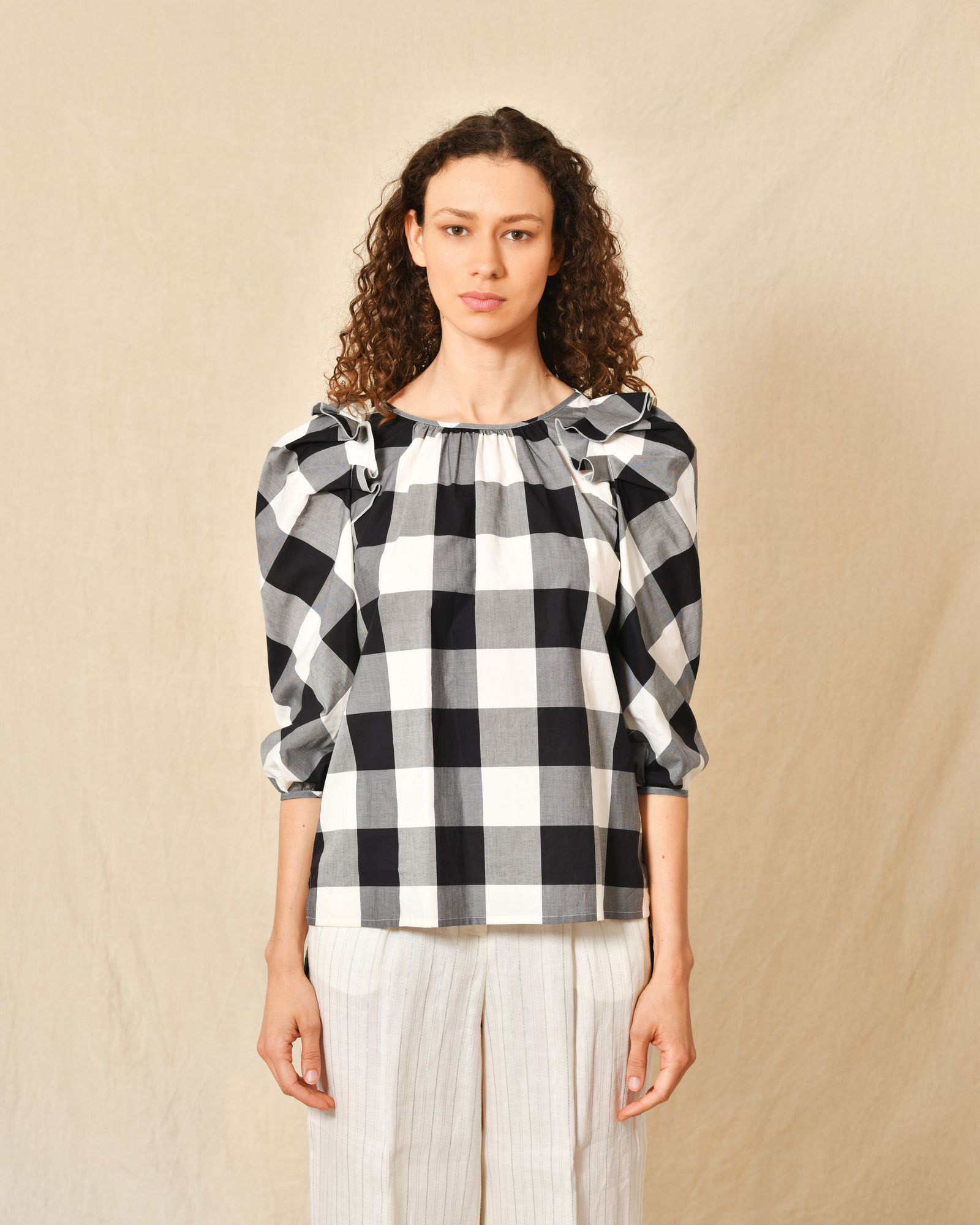 Blouse vichy en coton Sara Roka