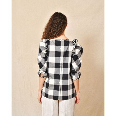 Blouse vichy en coton Sara Roka