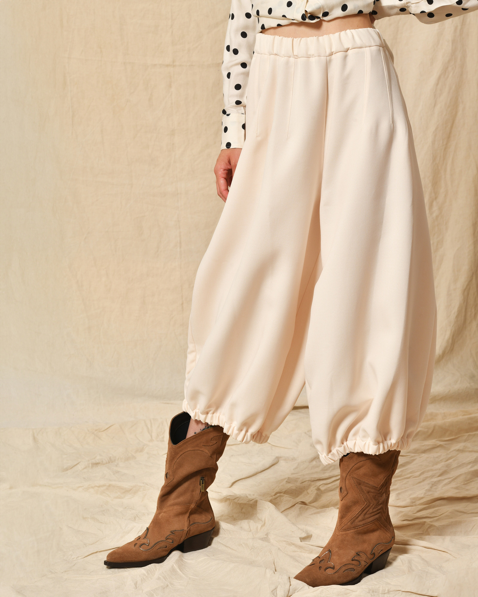 Pantalon large beige Collection Privée
