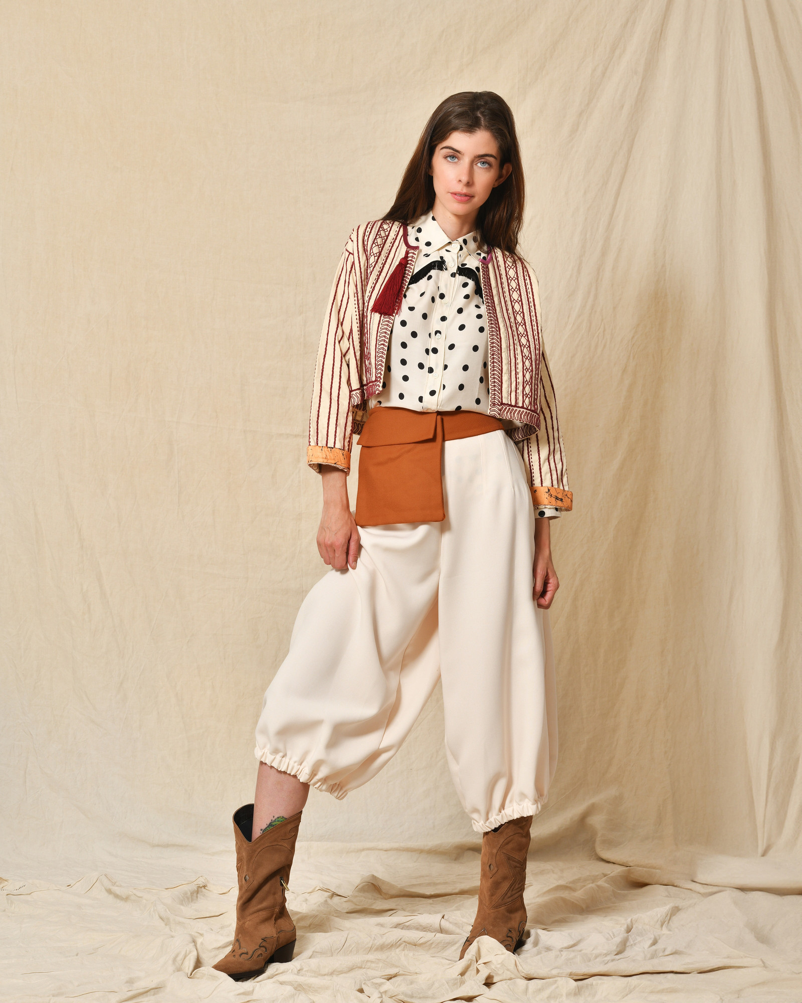 Pantalon large beige Collection Privée