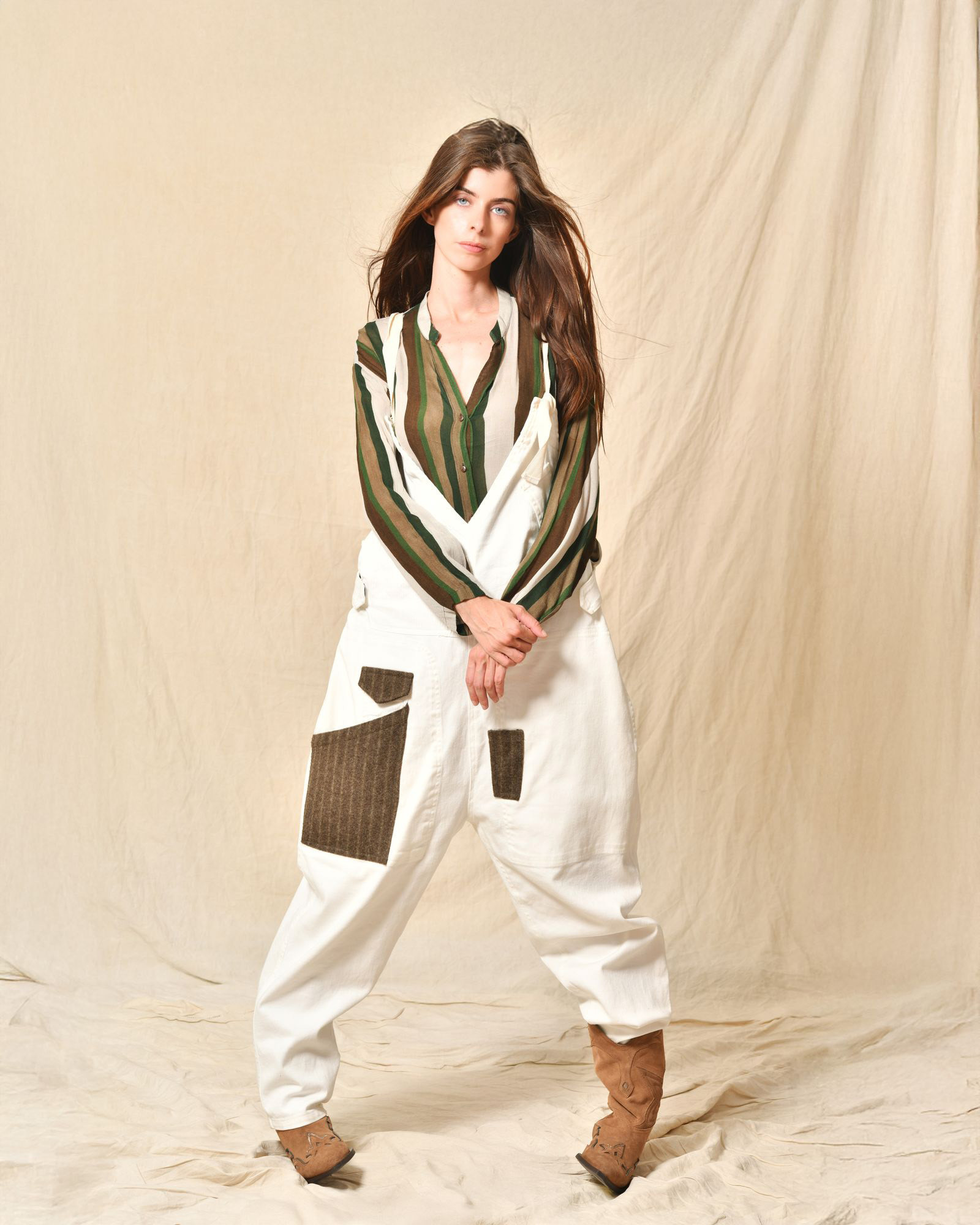 Combinaison en denim blanc AVN