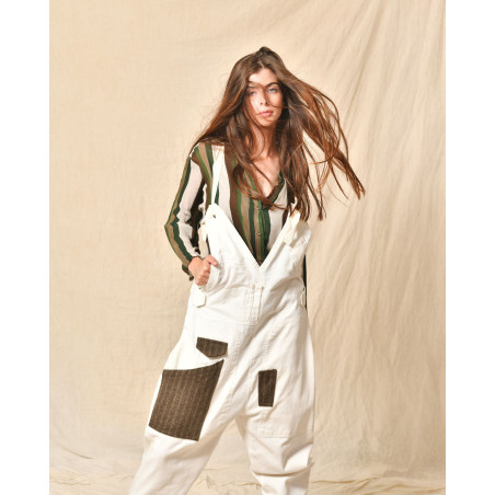 Combinaison en denim blanc AVN