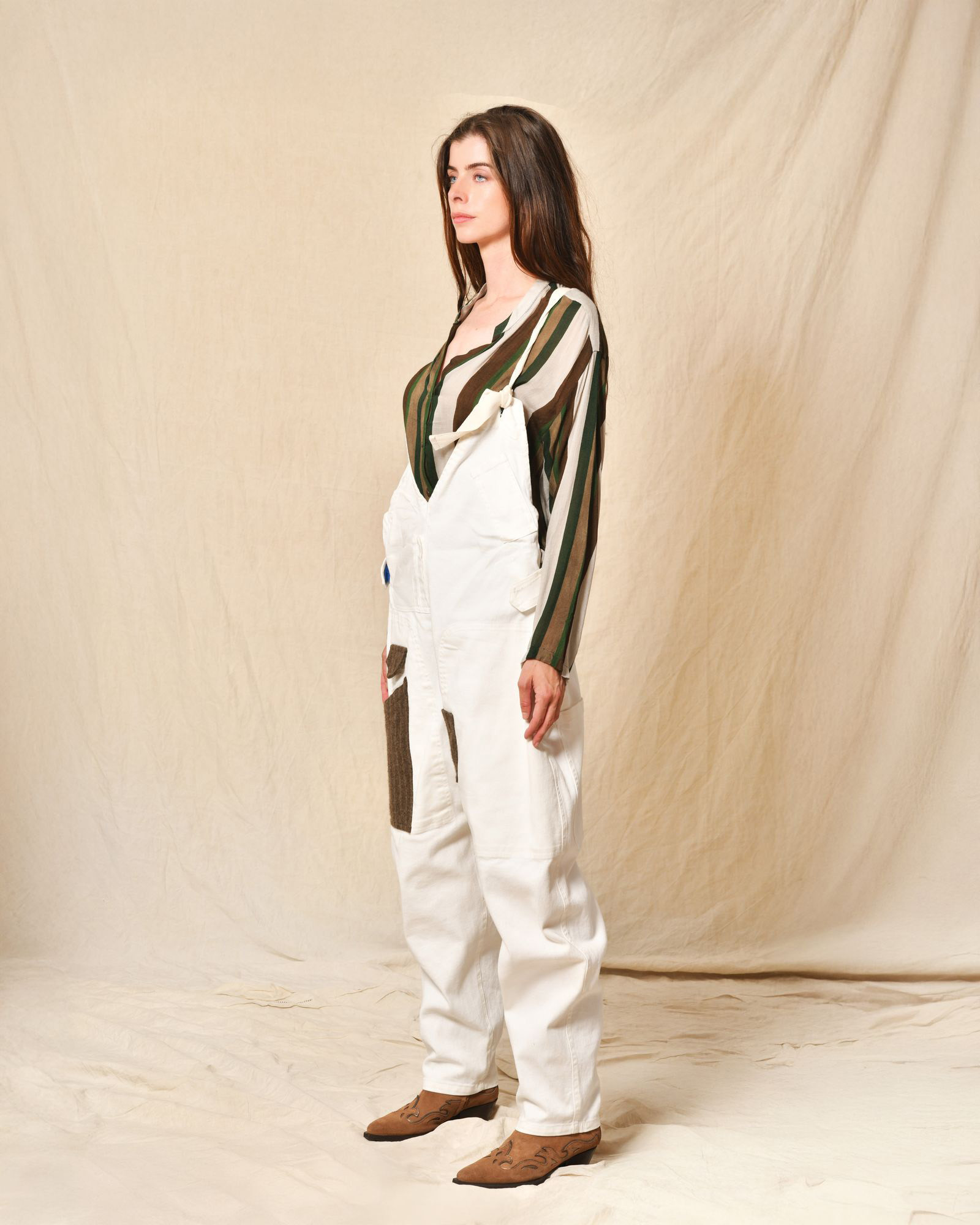 Combinaison en denim blanc AVN