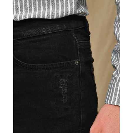 Jean en coton noir déchiré Ksubi