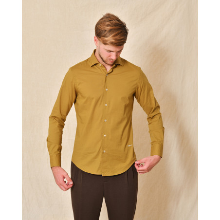 Chemise en coton jaune moutarde AT.P.CO