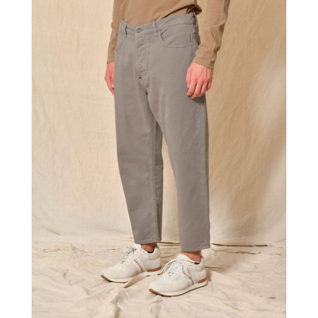 Jean large en coton gris/beige Ixos