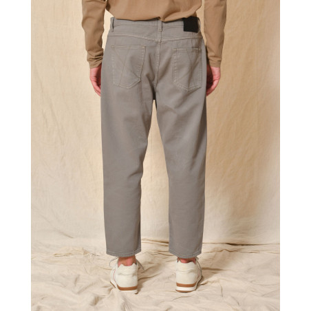 Jean large en coton gris/beige Ixos