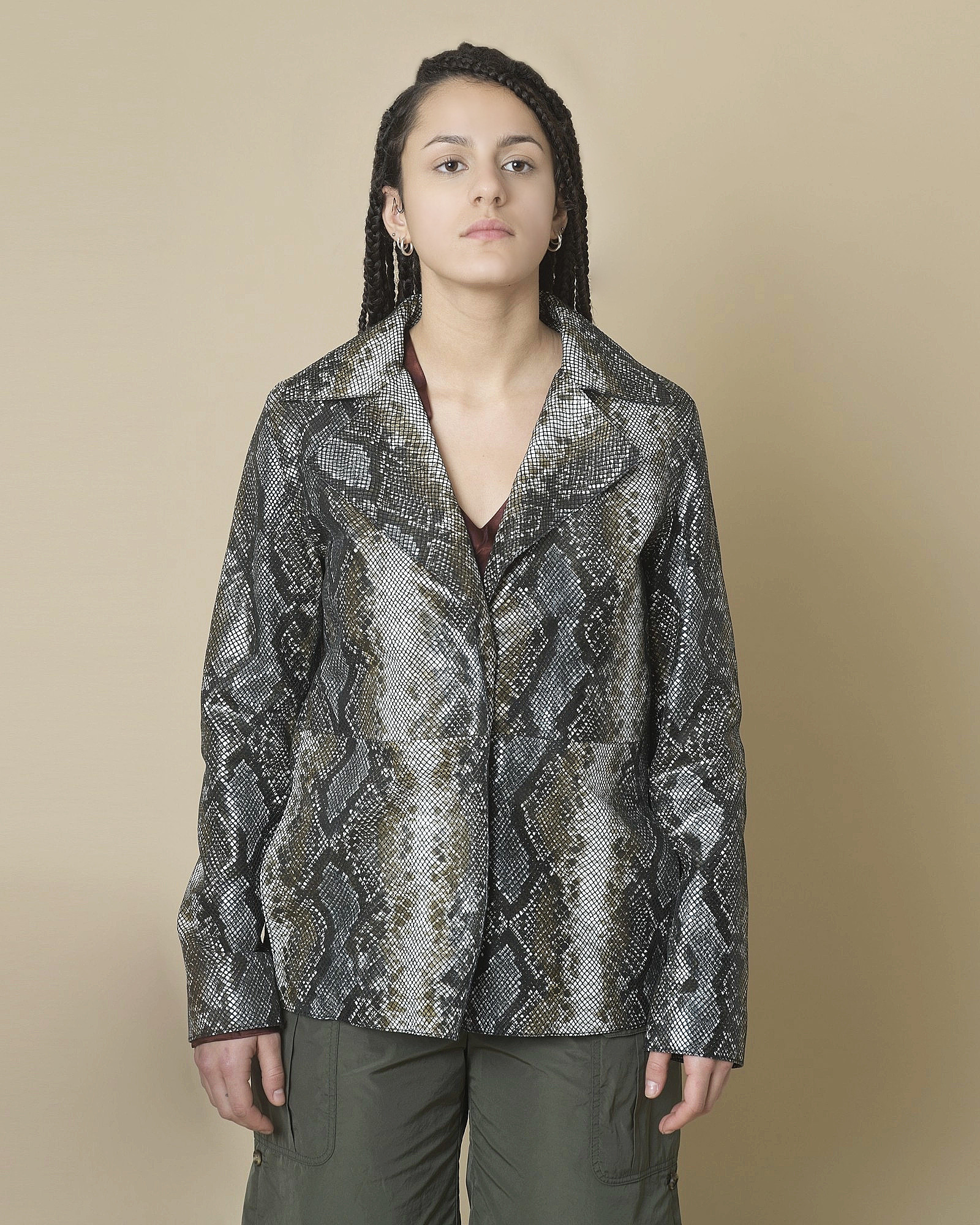 Veste imprimée en cuir Stand Studio