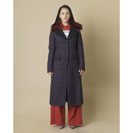 Manteau long à col en fourrure Lost In Me