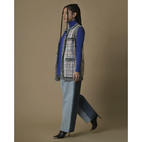 Veste en tweed sans manches Edward Achour
