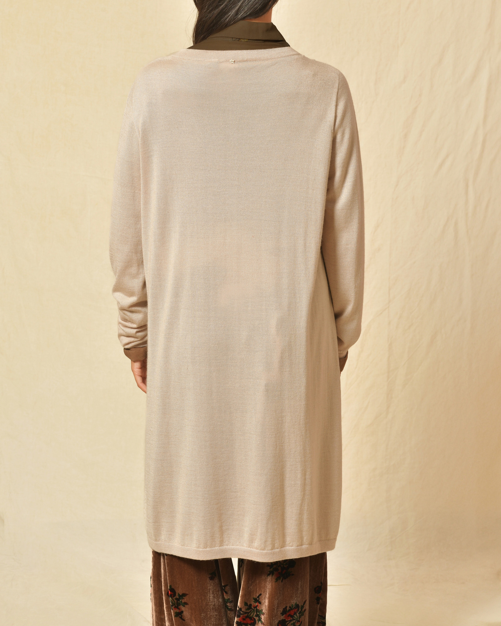 Gilet long en soie et cachemire Lorena Antoniazzi