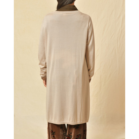 Gilet long en soie et cachemire Lorena Antoniazzi