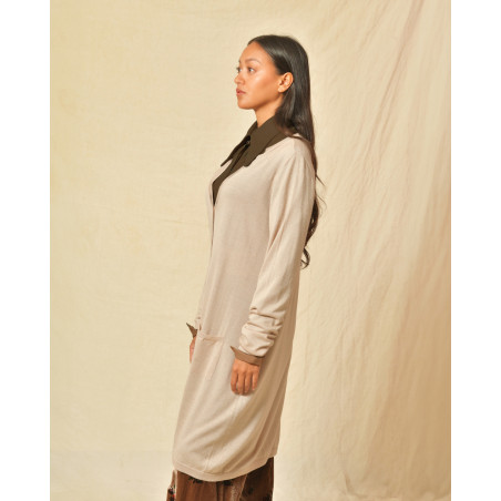 Gilet long en soie et cachemire Lorena Antoniazzi