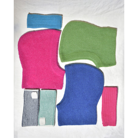 Mitaines en laine et mohair rose Bella Jones