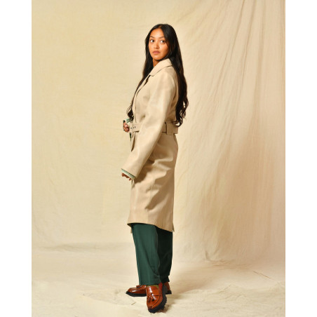 Trench en cuir beige Ventcouvert