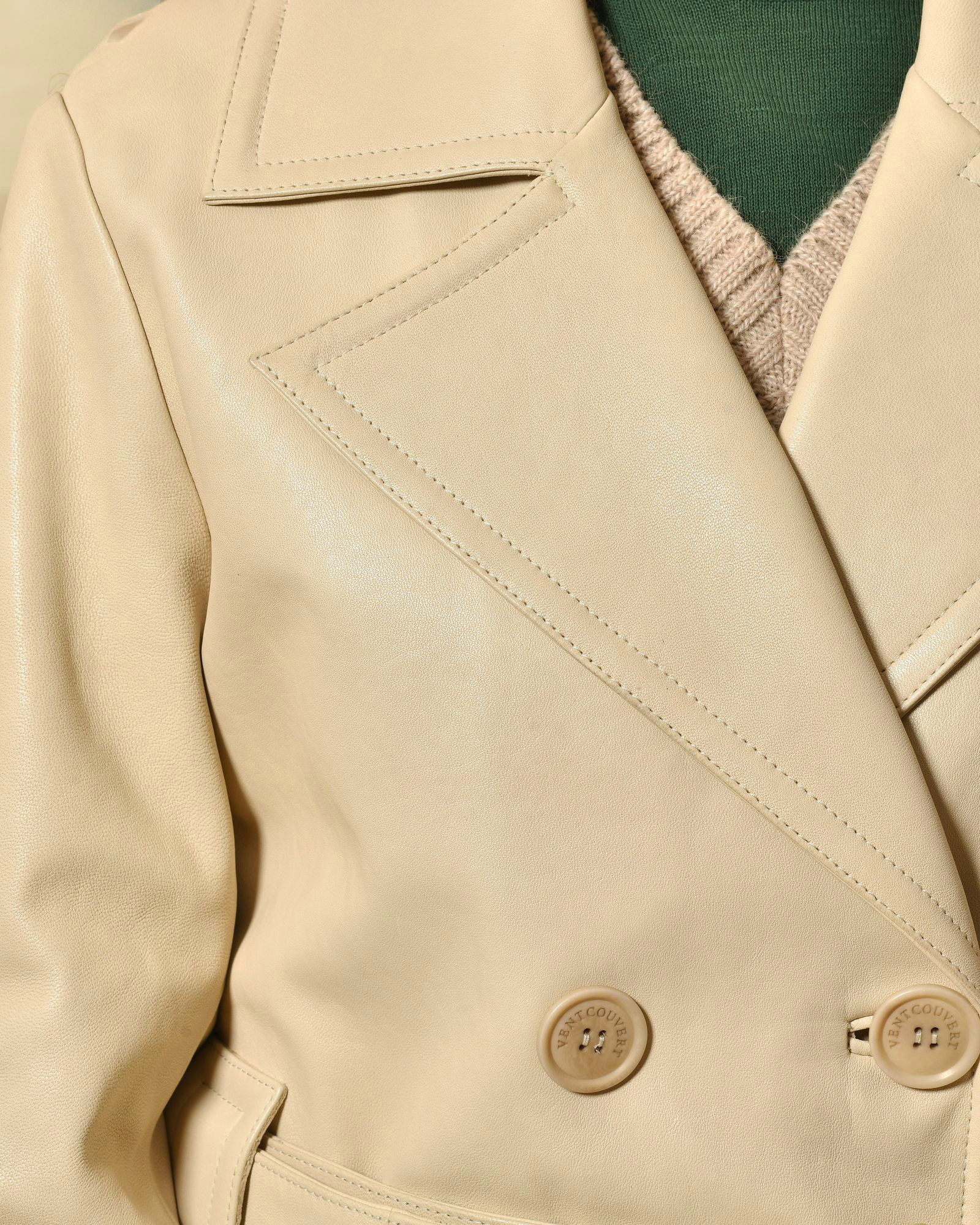 Trench en cuir beige Ventcouvert