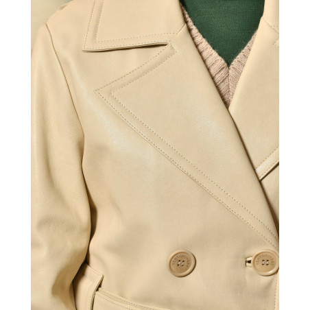Trench en cuir beige Ventcouvert
