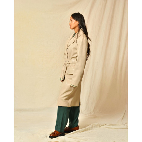 Trench en cuir beige Ventcouvert