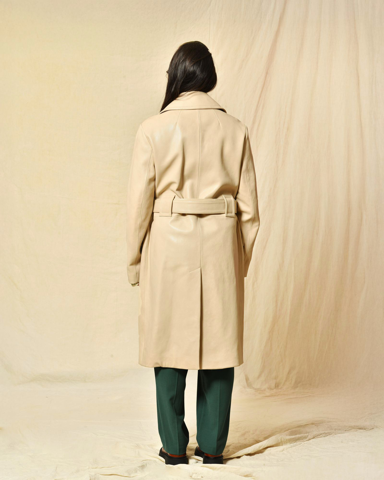 Trench en cuir beige Ventcouvert