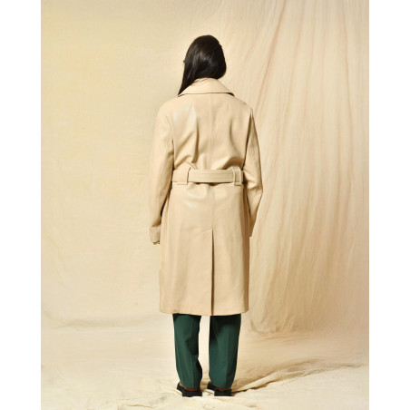 Trench en cuir beige Ventcouvert