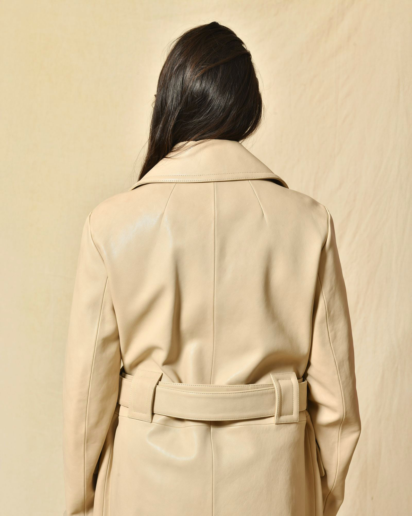 Trench en cuir beige Ventcouvert