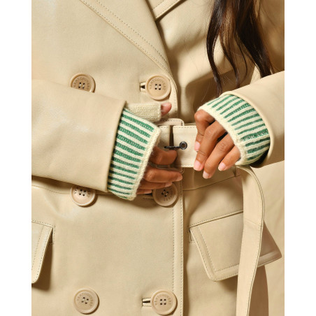 Trench en cuir beige Ventcouvert