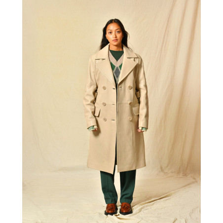 Trench en cuir beige Ventcouvert