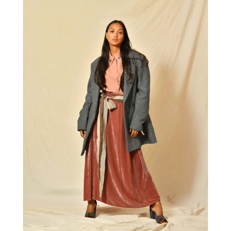 Jupe en viscose et soie effet velours Diega