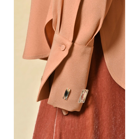 Chemisier vieux rose à cristaux Sfizio