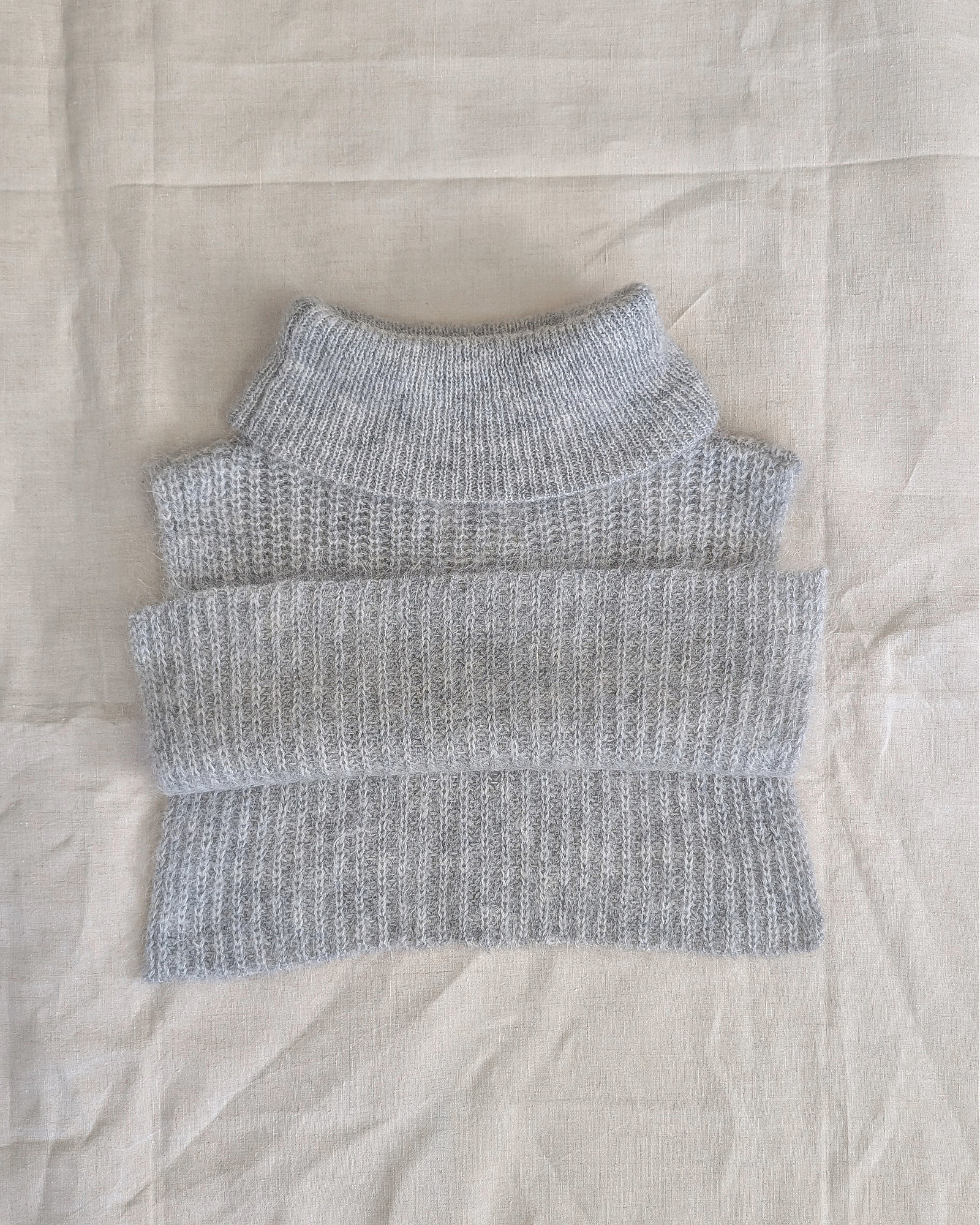 Echarpe col en laine et mohair gris Bella Jones