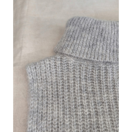 Echarpe col en laine et mohair gris Bella Jones
