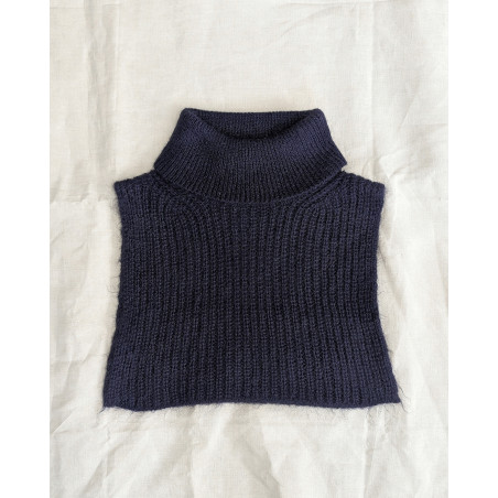 Echarpe col en laine et mohair bleu Bella Jones