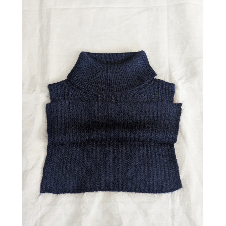 Echarpe col en laine et mohair bleu Bella Jones