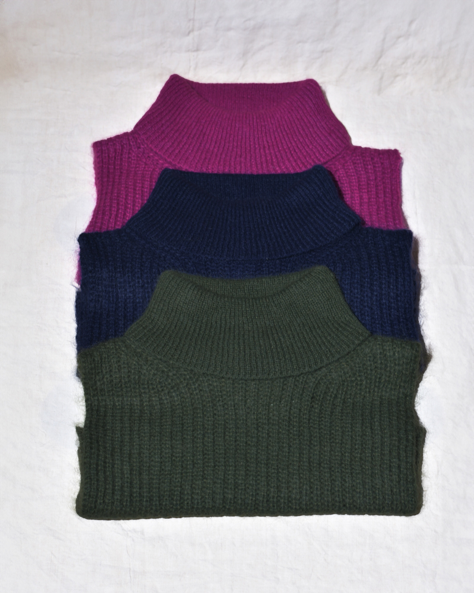 Echarpe col en laine et mohair bleu Bella Jones