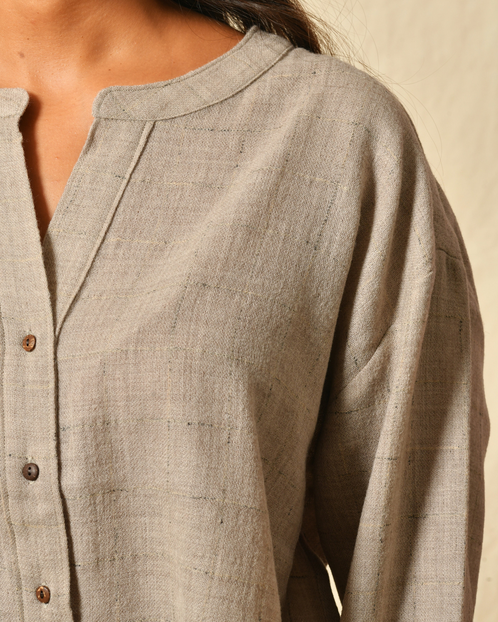 Tunique en laine taupe Diega