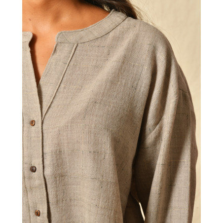 Tunique en laine taupe Diega