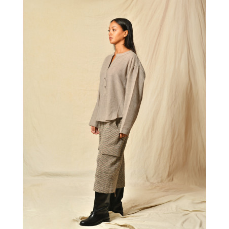 Tunique en laine taupe Diega
