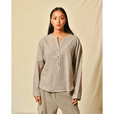 Tunique en laine taupe Diega