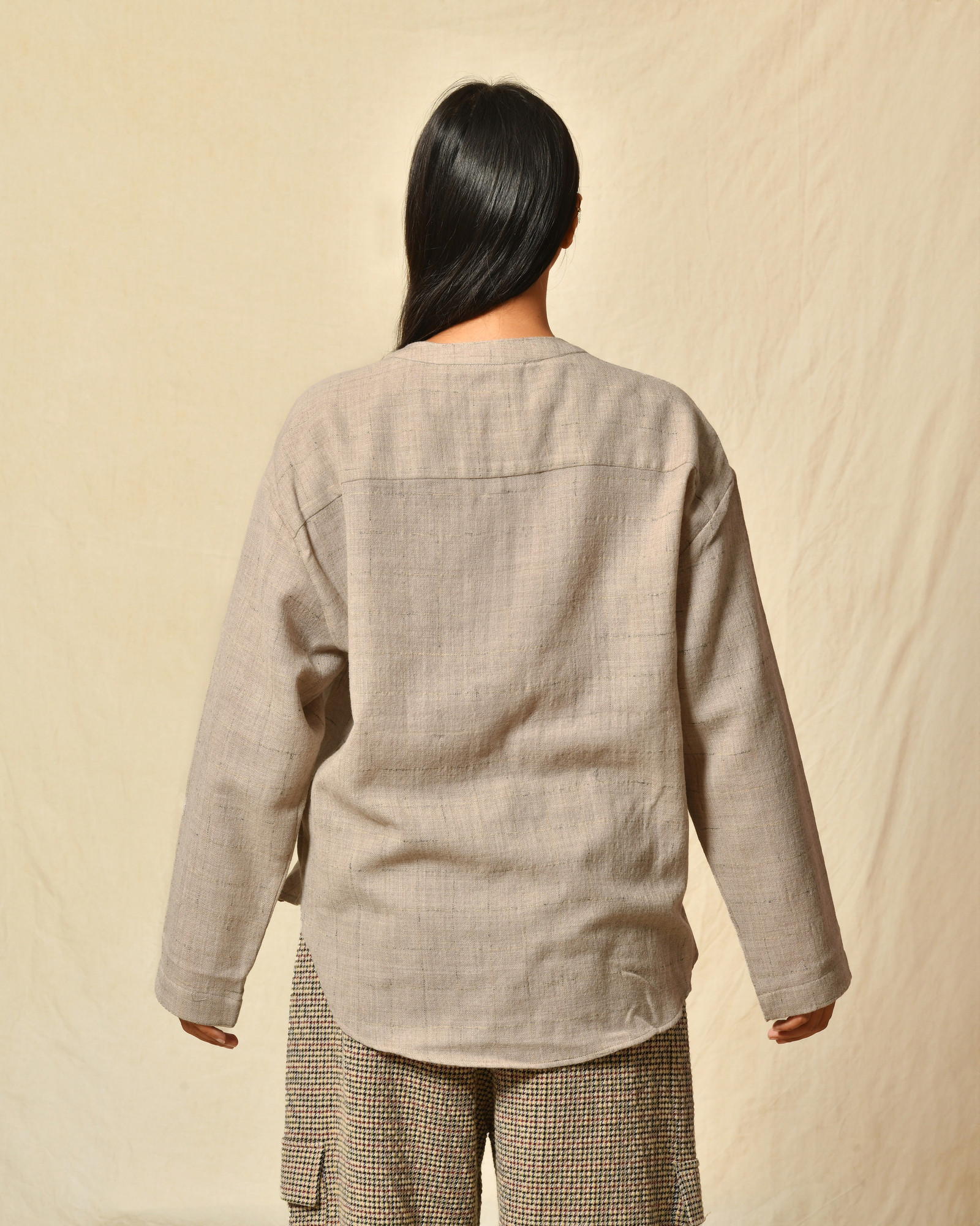 Tunique en laine taupe Diega