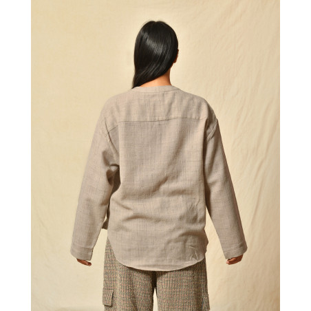 Tunique en laine taupe Diega