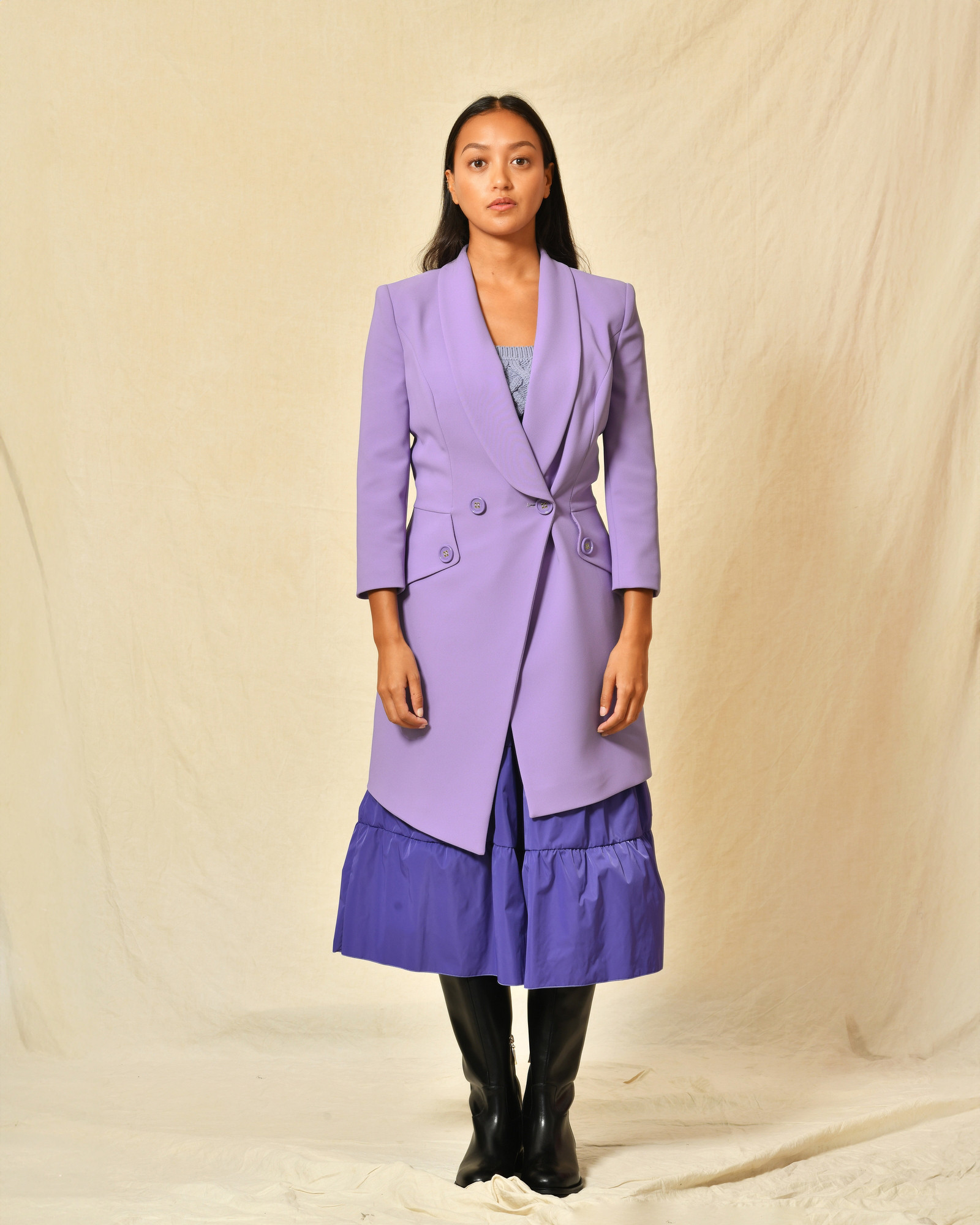 Crop top en coton violet Elisabetta Franchi