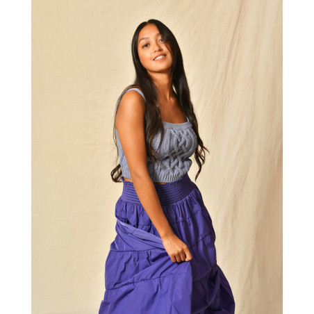 Crop top en coton violet Elisabetta Franchi