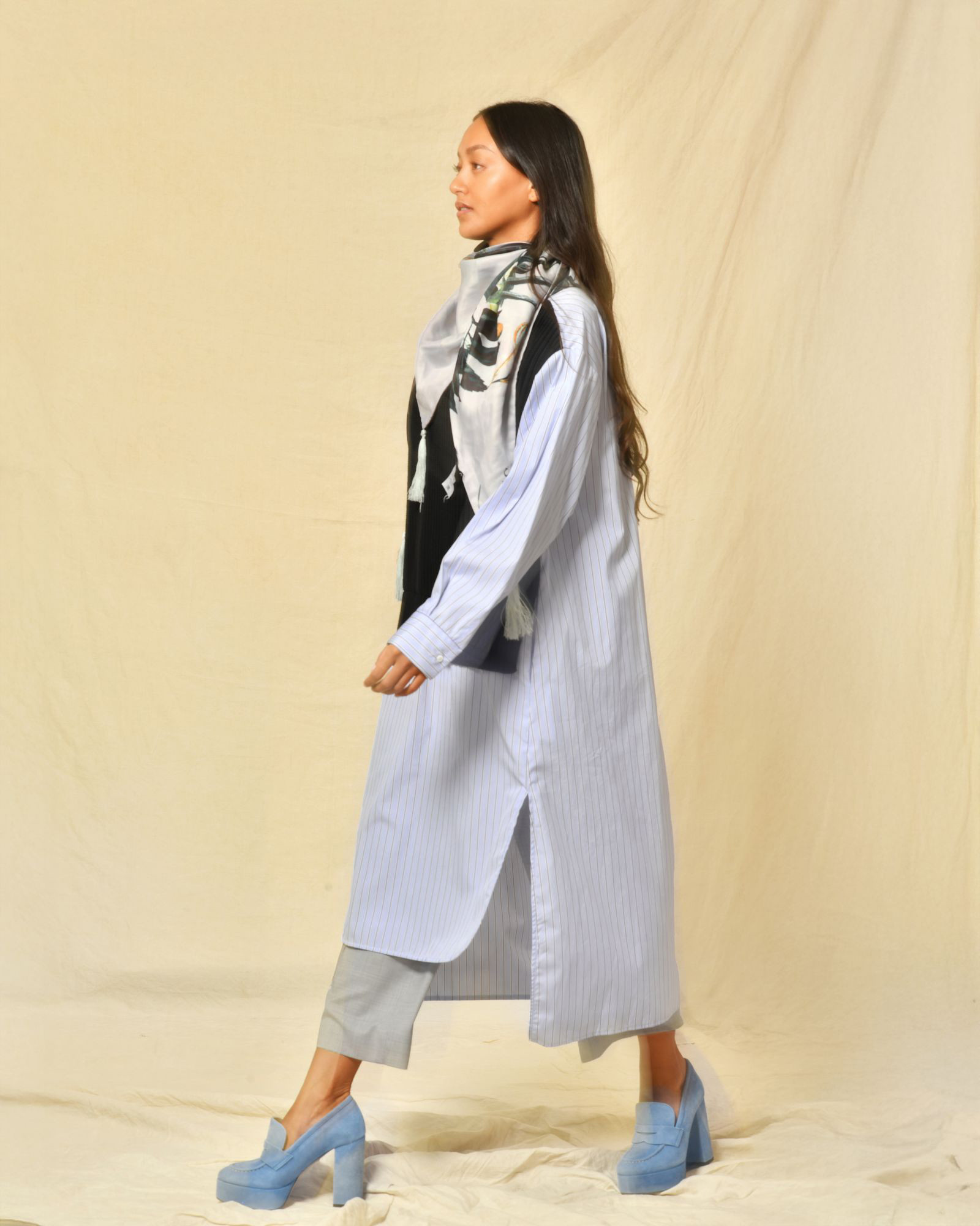 Pantalon en laine grise Fabiana Filippi