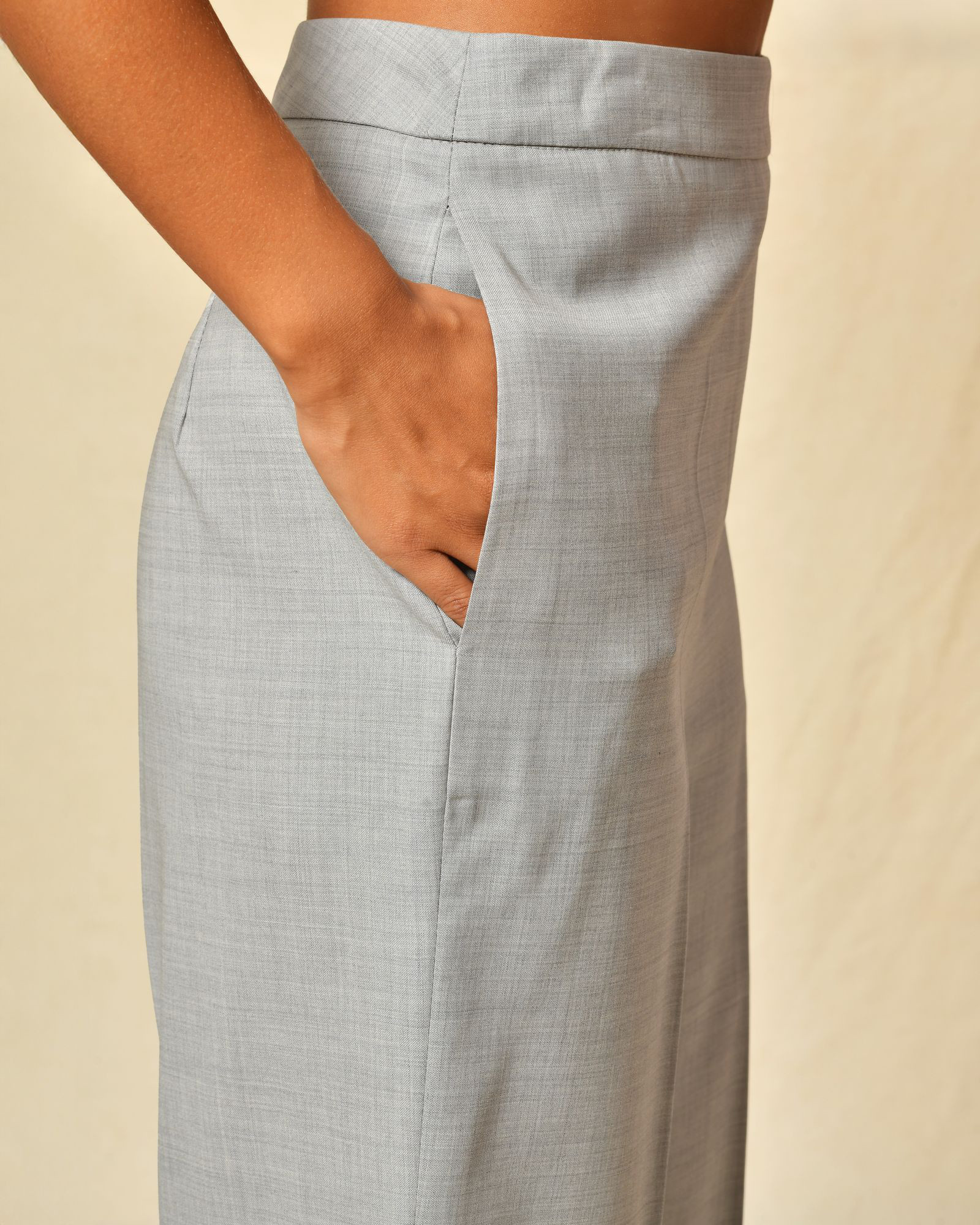 Pantalon en laine grise Fabiana Filippi