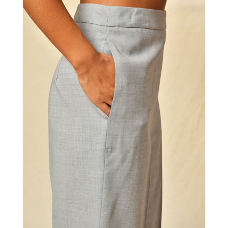Pantalon en laine grise Fabiana Filippi