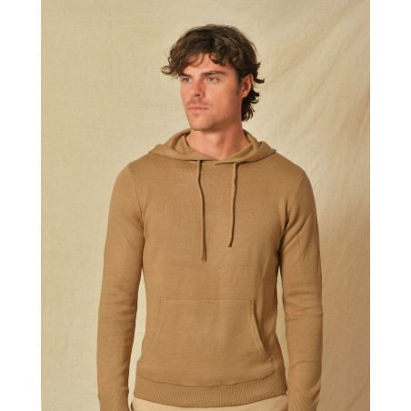 Pull en maille à capuche camel Outfit