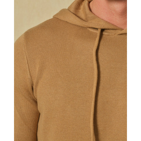 Pull en maille à capuche camel Outfit