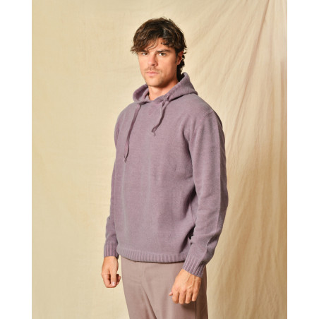 Pull en laine à capuche violet Outfit