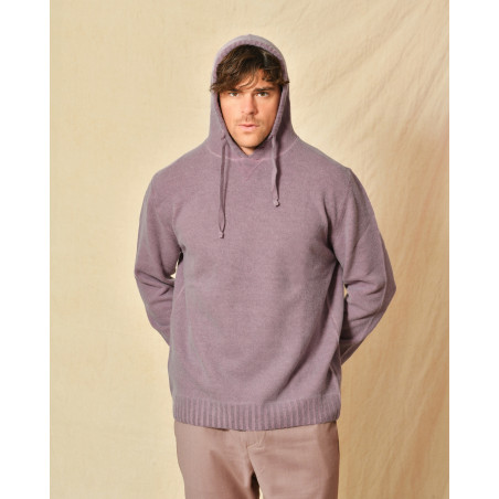 Pull en laine à capuche violet Outfit